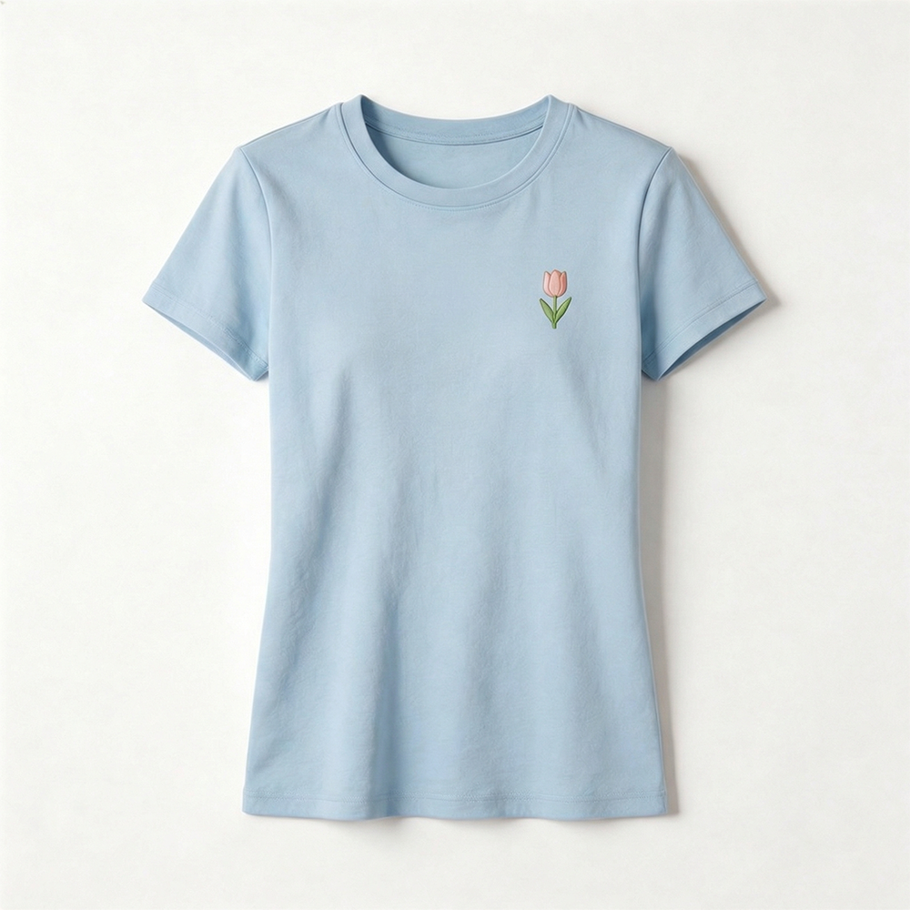 Women’s Light Blue Basic T-Shirt | Soft Breathable Everyday Summer Tee