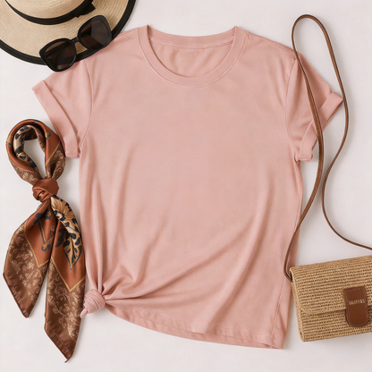 Heart Graphic Pink T-Shirt | Soft Breathable Casual Summer Tee