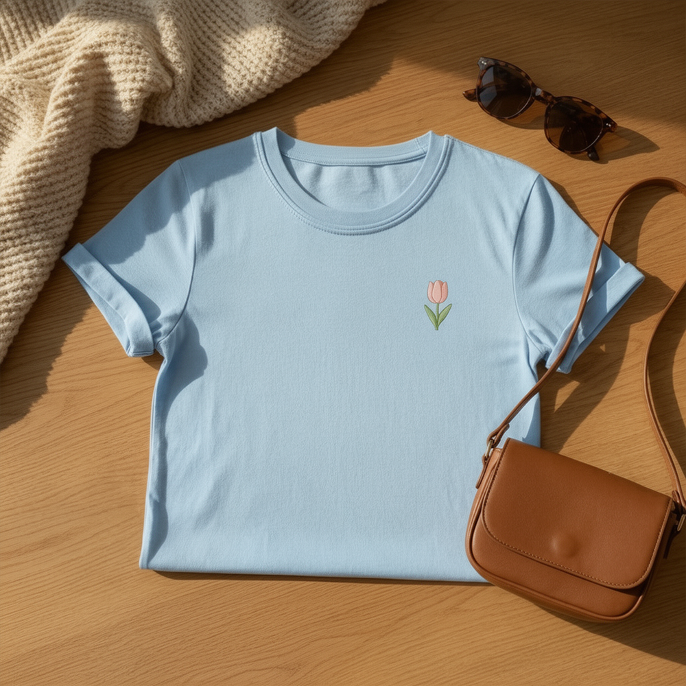 Women’s Light Blue Basic T-Shirt | Soft Breathable Everyday Summer Tee