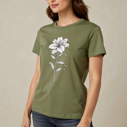 Summer Loose Fit Daisy Embroidered T-Shirt | Soft Breathable Everyday Essential