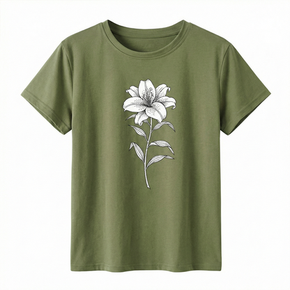 Summer Loose Fit Daisy Embroidered T-Shirt | Soft Breathable Everyday Essential