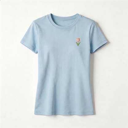 Women’s Light Blue Basic T-Shirt | Soft Breathable Everyday Summer Tee