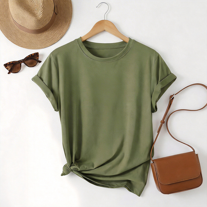 Summer Loose Fit Daisy Embroidered T-Shirt | Soft Breathable Everyday Essential