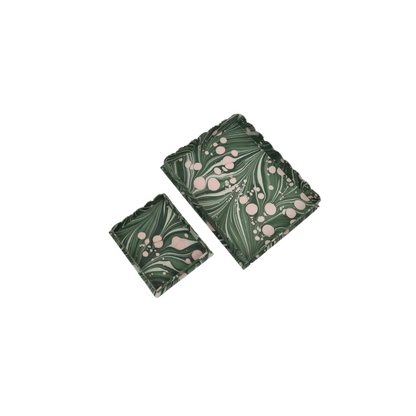 Hayes Marbled Trays, Set of 2, Green Splatter